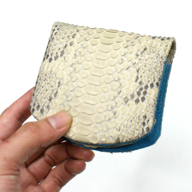 がま口 財布 パイソン 蛇 ヘビ 牛革 口金 袋縫い マットの通販はau PAY