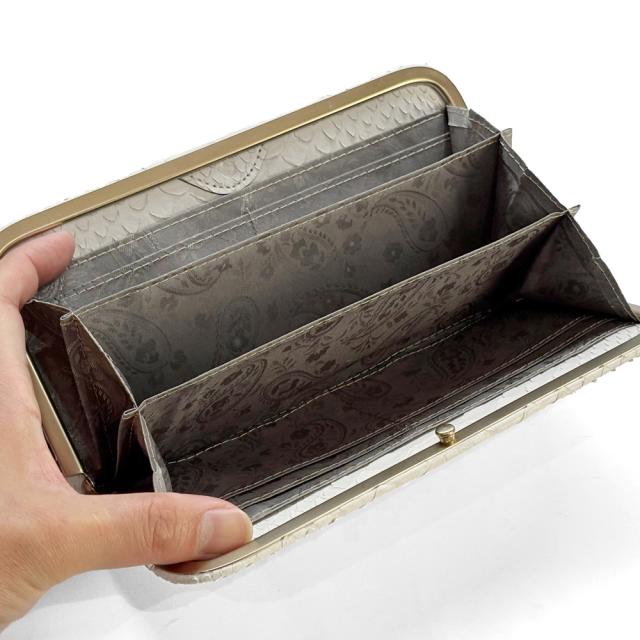 天溝がま口 長財布 がま口 天溝押口 くし型 天溝 口金 薄型 薄い