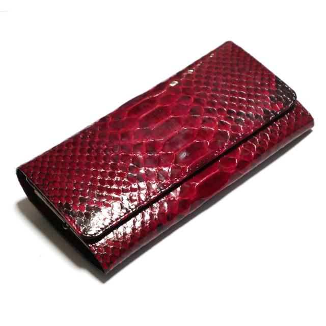 長財布 パイソン 緑 パイソン財布 長財布 パイソン 財布 本革 蛇革 別注染