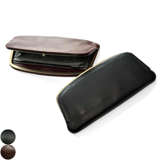 天溝がま口 長財布 がま口 がま口長財布 財布 がま口財布 天溝押口 くし型 天溝 口金 薄型 薄い スリム 日本製 本革 レディース 本革 牛革 イタリアンレザー シュリンク ネブラスカ