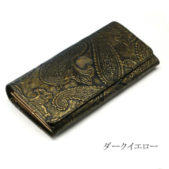 パイソン 財布 がま口 長財布 がま口財布 かぶせ レディース 本革 ダイヤモンドパイソン ヘビ革 蛇革 へび革 ペイズリー ２_10