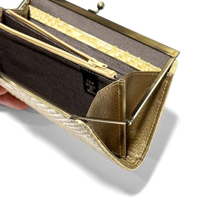 長財布 レディース がま口 パイソン 財布 本革 蛇革 ゼブラ 財布