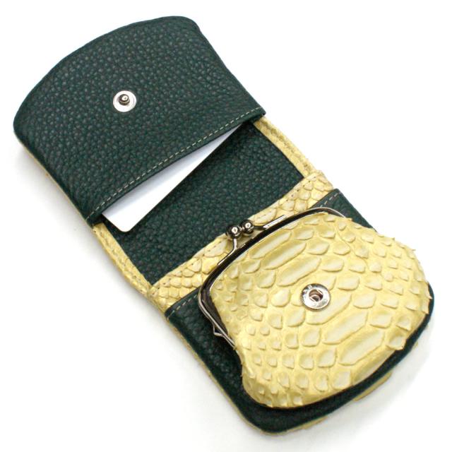 がま口 パイソン 財布 蛇 ヘビ 牛革 口金 袋縫い 柄 ゼブラ ゴールド がま口 パイソン 財布 蛇 ヘビ 牛革 口金 袋縫い 柄 ゼブラ ゴールドの