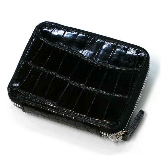 カードケース ラウンドファスナー 本革 クロコダイル グレージング