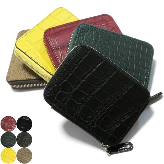 カードケース ラウンドファスナー 本革 クロコダイル マット じゃばら式 大容量 メンズ レディース スマート ICカード クレジット 名刺入れ ギフト プレゼント