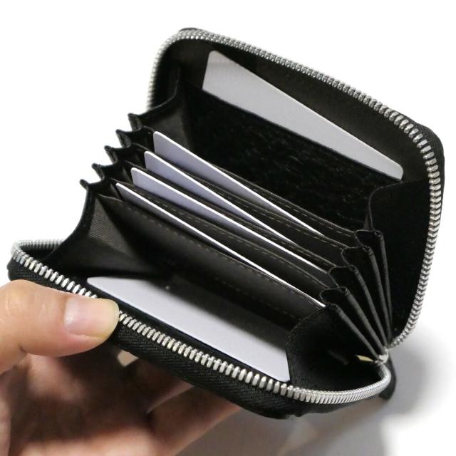 カードケース ラウンドファスナー 本革 オーストリッチ ダチョウ革