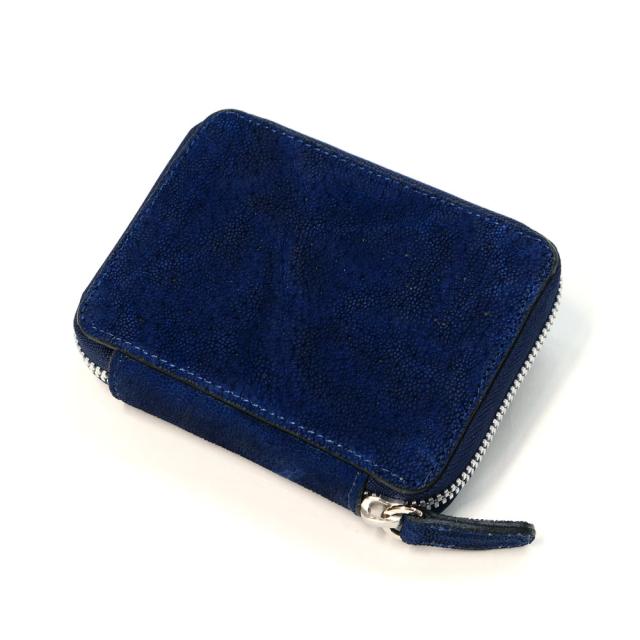 カードケース ラウンドファスナー 本革 象革 エレファントレザー 藍染 じゃばら式 大容量 メンズ レディース スマート ICカード クレジット 名刺入れ ギフト プレゼント