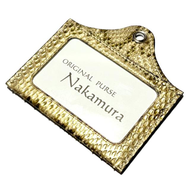 ID カードホルダー 両面クリア窓 伸縮リール ストラップ付 横型