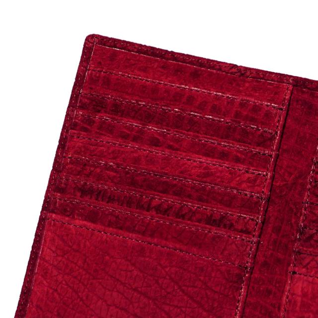 カードケース カード入れ 薄型 大容量 本革 かば革 カバ革 ヒポポタマス レッド カードケース カード入れ 薄型 大容量 本革 かば革 カバ革