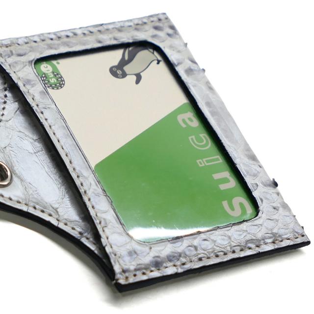 ID カードホルダー 両面クリア窓 伸縮リール ストラップ付 横型