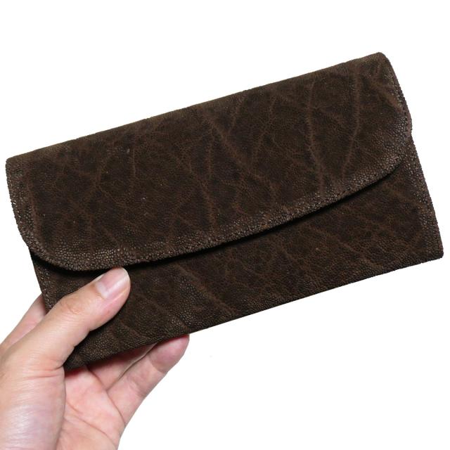 ギャルソン長財布 ギャルソン財布 長財布 本革 メンズ レディース オープンマチ付 大容量 / エレファントレザー ゾウ革_2