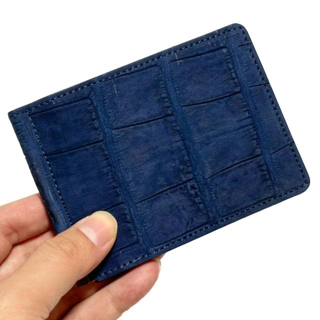 札ばさみ マネークリップ メンズ レディース 本革 クロコダイル ヌバック