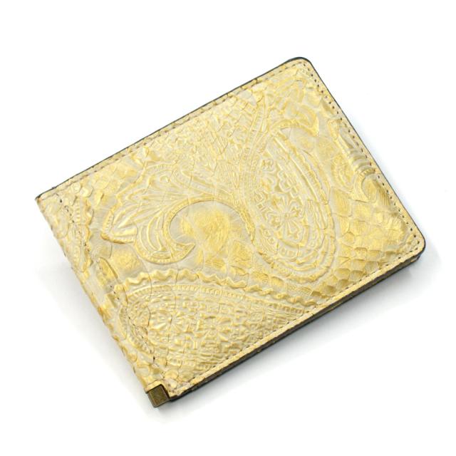 札ばさみ マネークリップ パイソン 財布 折り財布 サイフ さいふ