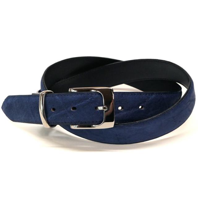 ベルト 本革 エレファントレザー 象 牛革 ３.５cm幅 藍染