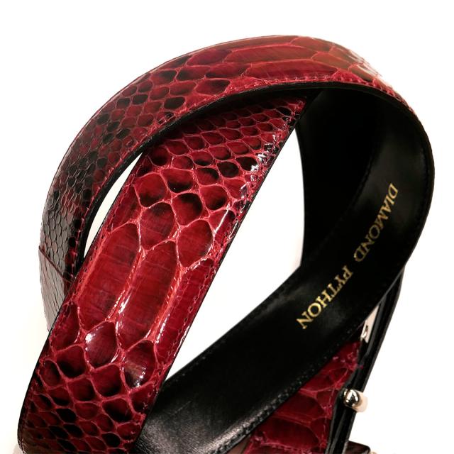 ヘビ革 パイソン 蛇革 本革レザー ベルト 40mm幅 4cm幅 男性