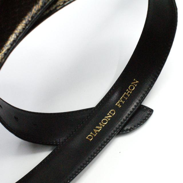 ベルト レザー ベルト パイソン革 蛇革 ヘビ革 3.5cm幅 栃木レザー