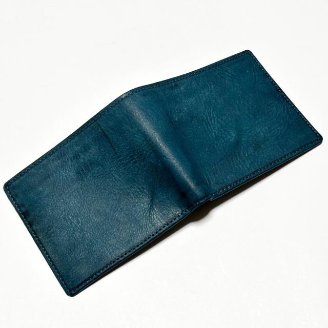 財布 二つ折り 薄い 小銭入れなし メンズ レディース 本革 イタリアンレザー La Perla Azzurra社 アラスカ 財布 二つ折り 薄い 小銭入れなし メンズ レディース 本革 イタリアン