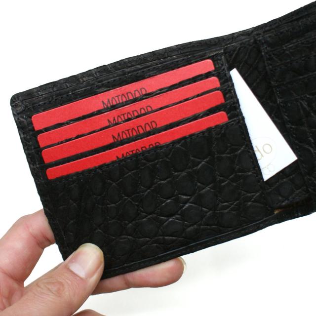 財布 二つ折り財布 小銭入れ無し クロコダイル ワニ革 鰐革 純札 無双仕様