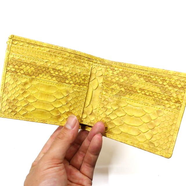 蛇革財布 財布 レディース 二つ折り 本革 折り財布 小銭入れ無し 純札