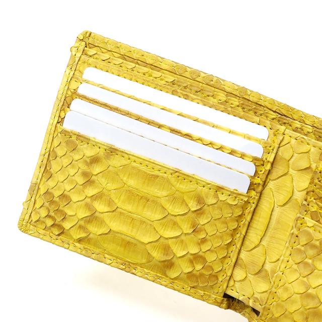 蛇革財布 財布 レディース 二つ折り 本革 折り財布 小銭入れ無し 純札