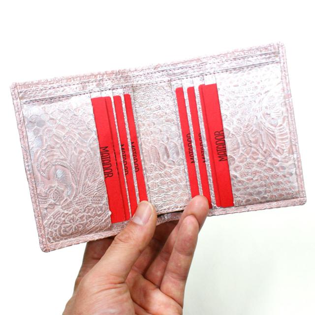 蛇革財布 財布 二つ折り財布 折り財布 小銭入れ無し カード収納 レディース財布 パイソン革 蛇革 サイフ さいふ 札入れ 本革財布 日本製 ペイズリー柄 ピンク