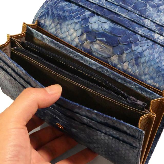 パイソン 財布 長財布 万能タイプ / 本革 パイソン革 ヘビ革
