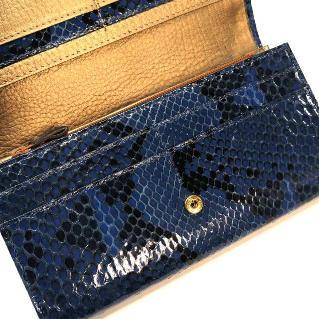 パイソン 財布 長財布 万能タイプ ダイヤモンドパイソン 蛇革 ヘビ革 牛革 グレージング 藍染 2 パイソン 財布 長財布 万能タイプ ダイヤモンドパイソン 蛇革 ヘビ革