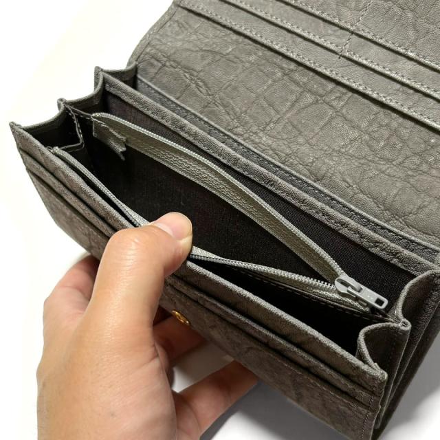 長財布 万能タイプ / 本革 エレファントレザー_9