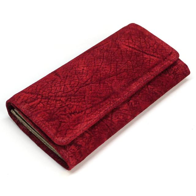 長財布 万能タイプ ヒポポタマスレザー カバ革 かば革 牛革 レッド 2