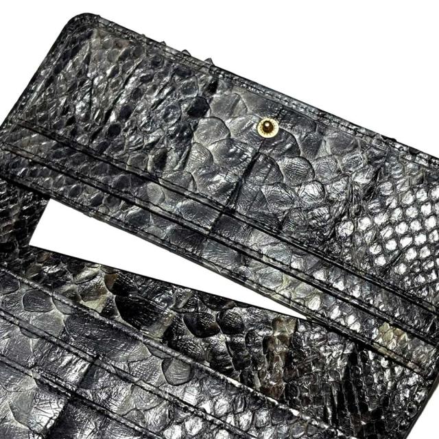 パイソン 財布 長財布 万能タイプ かぶせ式 小銭 カード お札 オール