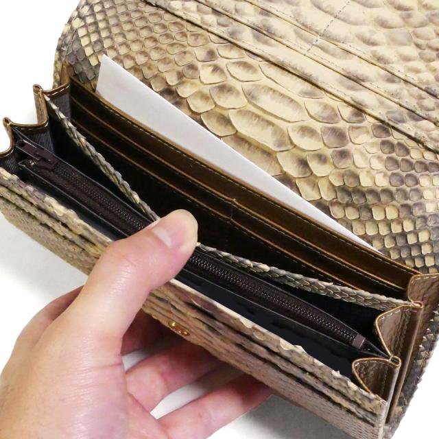 パイソン 財布 長財布 万能タイプ / 本革 パイソン革 ヘビ革 / ダイヤモンドパイソン マット_7