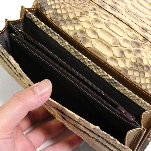 パイソン 財布 長財布 万能タイプ / 本革 パイソン革 ヘビ革 / ダイヤモンドパイソン マット_8