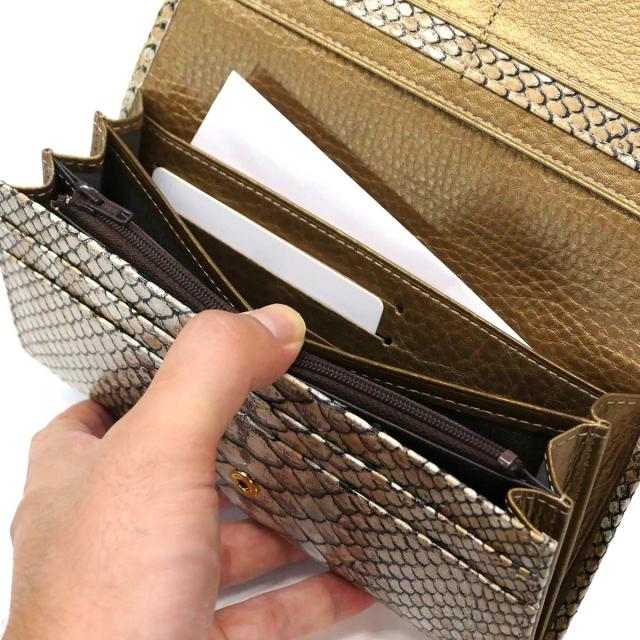 長財布 パイソン 蛇革 万能タイプ 蛇革 ヘビ革 パイソン革