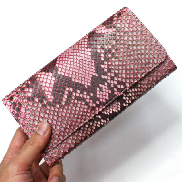 長財布 パイソン 財布 万能タイプ 小銭入れあり 本革 パイソン革 蛇革