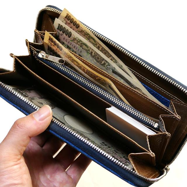 カバ革 ヒポポタマスレザー 長財布 ラウンドファスナー ZOO ズー メンズ zlw-103 ピューマウォレット24 ブラック 動画あり 長財布 ラウンドファスナー ヒポポタマス カバ革 藍染