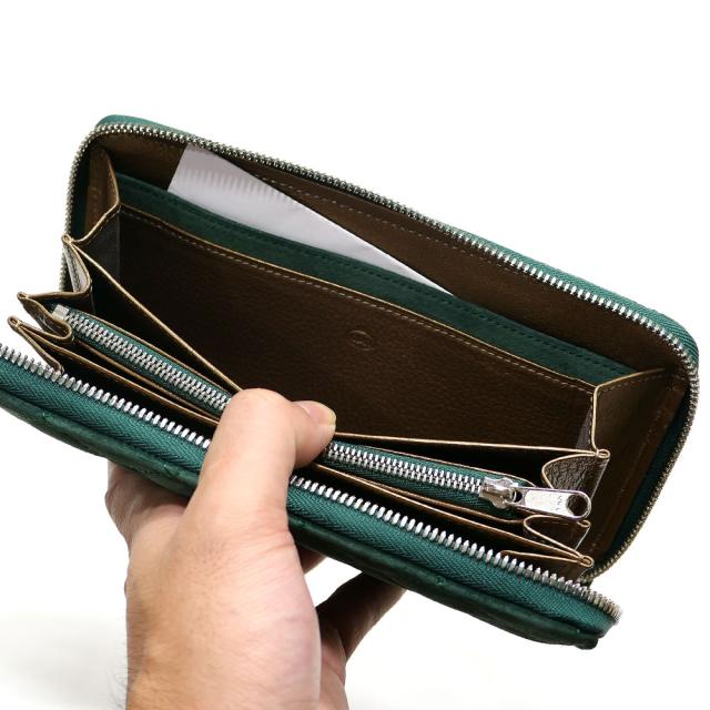 豚革 ラウンドファスナー長財布 ピッグレザー スウェード_4