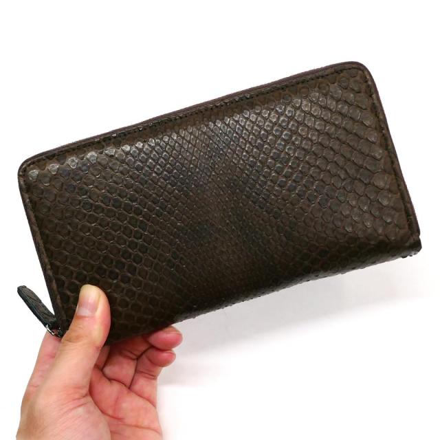 長財布 ラウンドファスナー財布 メンズ レディース 本革 パイソン