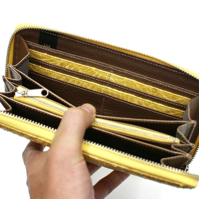 ラウンドファスナー パイソン 財布 長財布 本革 ファスナー財布 小銭