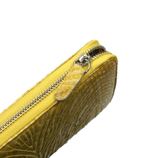 ラウンドファスナー パイソン 財布 長財布 本革 ファスナー財布 小銭