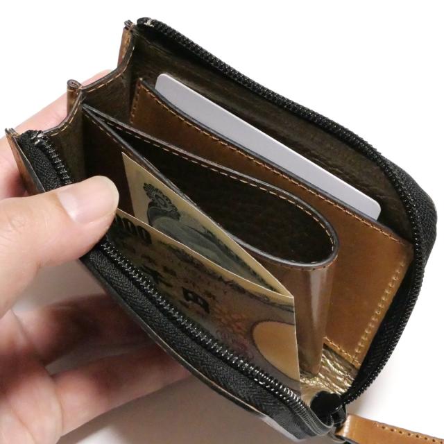 L字ファスナー財布 メンズ レディース マチ付き 小銭入れあり カード