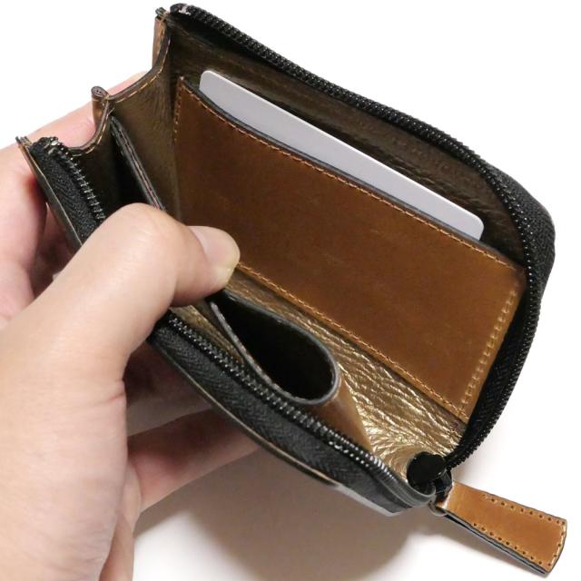 L字ファスナー財布 メンズ レディース マチ付き 小銭入れあり カード収納 コンパクト 本革 イタリアンレザー コードバン 馬革 ROCADO社 シェルコードバン クラシック_3