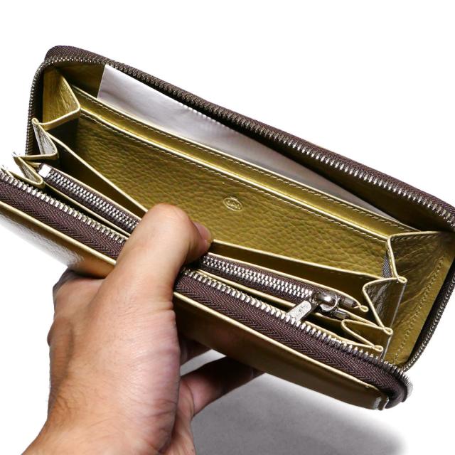 牛ラウンドファスナー長財布 シュリンク型押 ブラック 牛ラウンドファスナー長財布 シュリンク型押 ブラック