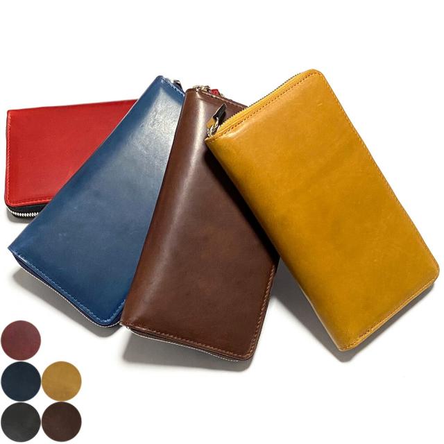 ラウンドファスナー長財布 ファスナー長財布 長財布 / 本革 新喜皮革 馬革 オイルポニー