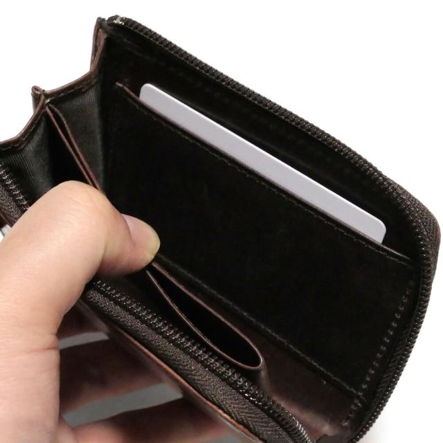 L字ファスナー財布 メンズ レディース マチ付き 小銭入れあり カード収納 コンパクト 本革 新喜皮革 馬革 オイルポニー_3