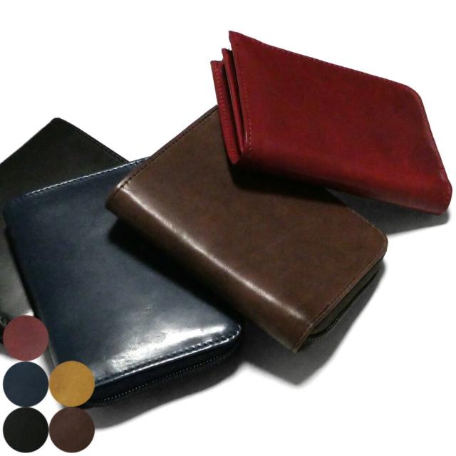 L字ファスナー財布 メンズ レディース マチ付き 小銭入れあり カード収納 コンパクト 本革 新喜皮革 馬革 オイルポニー