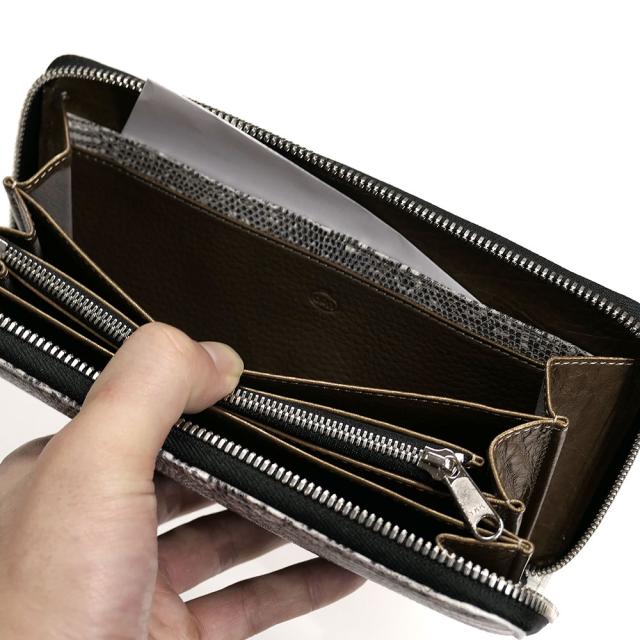 長財布 ラウンドファスナー財布 メンズ レディース 本革 リザード トカゲ レザー 小銭入れあり 大容量 カード収納 日本製 送料無料 柄_4