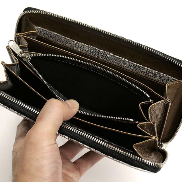 長財布 ラウンドファスナー財布 メンズ レディース 本革 リザード トカゲ レザー 小銭入れあり 大容量 カード収納 日本製 送料無料 柄_5