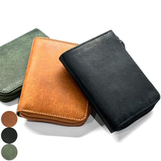 L字ファスナー財布 メンズ レディース マチ付き 小銭入れあり カード収納 コンパクト 本革 イタリアンレザー Virgilio Conceria Artigiana社 マルゴー