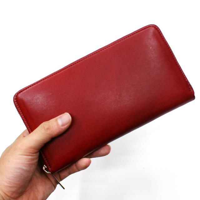 長財布 ラウンドファスナー長財布 メンズ レディース 財布 サイフさいふ 札入れ 大容量 牛革 オイルプルアップレザー オイルプルアップ ワイン_1