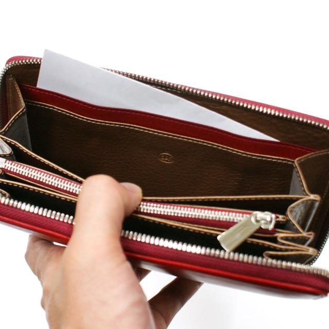 長財布 ラウンドファスナー長財布 メンズ レディース 財布 サイフさいふ 札入れ 大容量 牛革 オイルプルアップレザー オイルプルアップ ワイン_4
